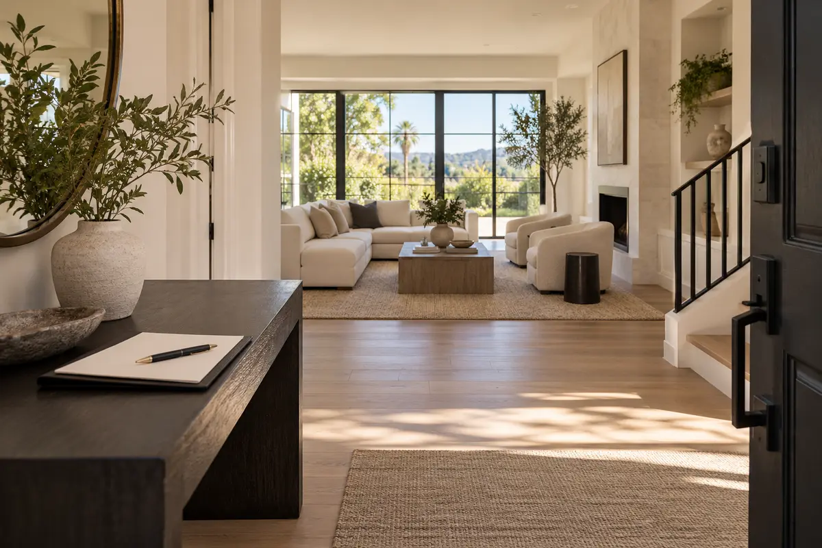 A quiet home interior prepared for a final walkthrough